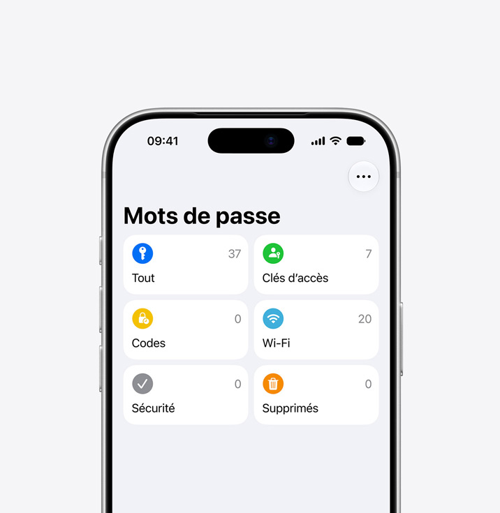 iPhone 18 Pro, front exterior, Passwords app displayed on screen
