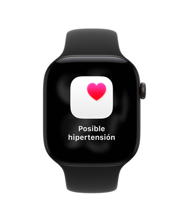 Apple Watch Series 12, caja de aluminio, color negro, notificación de posible hipertensión, correa deportiva, color negro