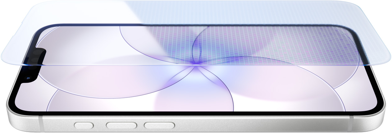 iPhone 17e, Vorderseite mit Ceramic Shield 2, Seitenansicht, Weiss, Tasten: Actiontaste, Lautstärketasten