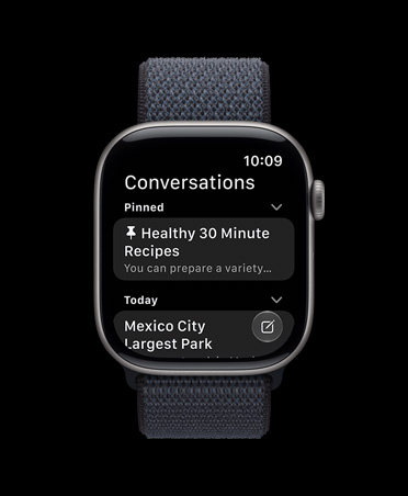 Apple Watch Series 11, สีเทา, หน้าจอแสดงแอป Siri